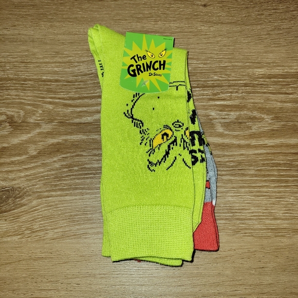 Bioworld Other - Dr. Seuss The Grinch Grinchmas Adult Unisex Holiday Crew Socks 2 Pairs Sz 10-13